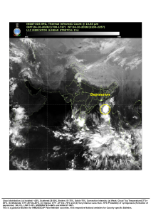 IMD satellite image showing the depression over the Bay of Bengal on October 24, 2026