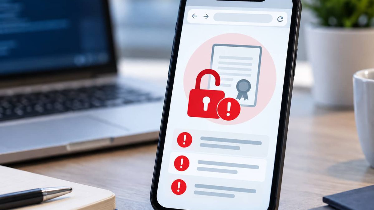 Digital certificate and cybersecurity technology illustration