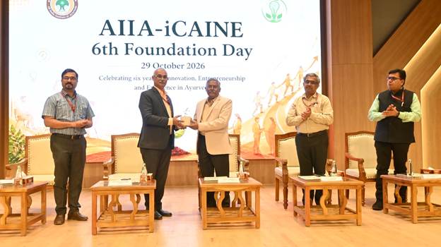 Officials at the sixth Foundation Day event of AIIA-iCAINE in New Delhi