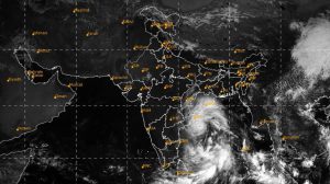 IMD satellite image of Cyclone Arnab approaching the eastern coast of India