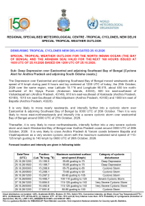 Official IMD tropical weather outlook dated October 25, 2026, showing the Bay of Bengal deep depression forecast