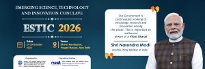 Official ESTIC 2026 banner announcing the science, technology and innovation conclave