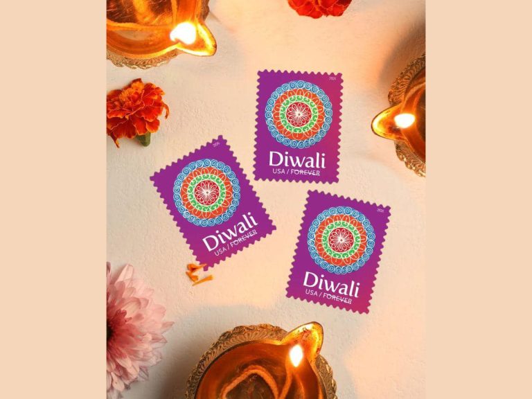 US Postal Service Issues Diwali Stamp Featuring Rangoli by Indian Artist Sangita Bhutada